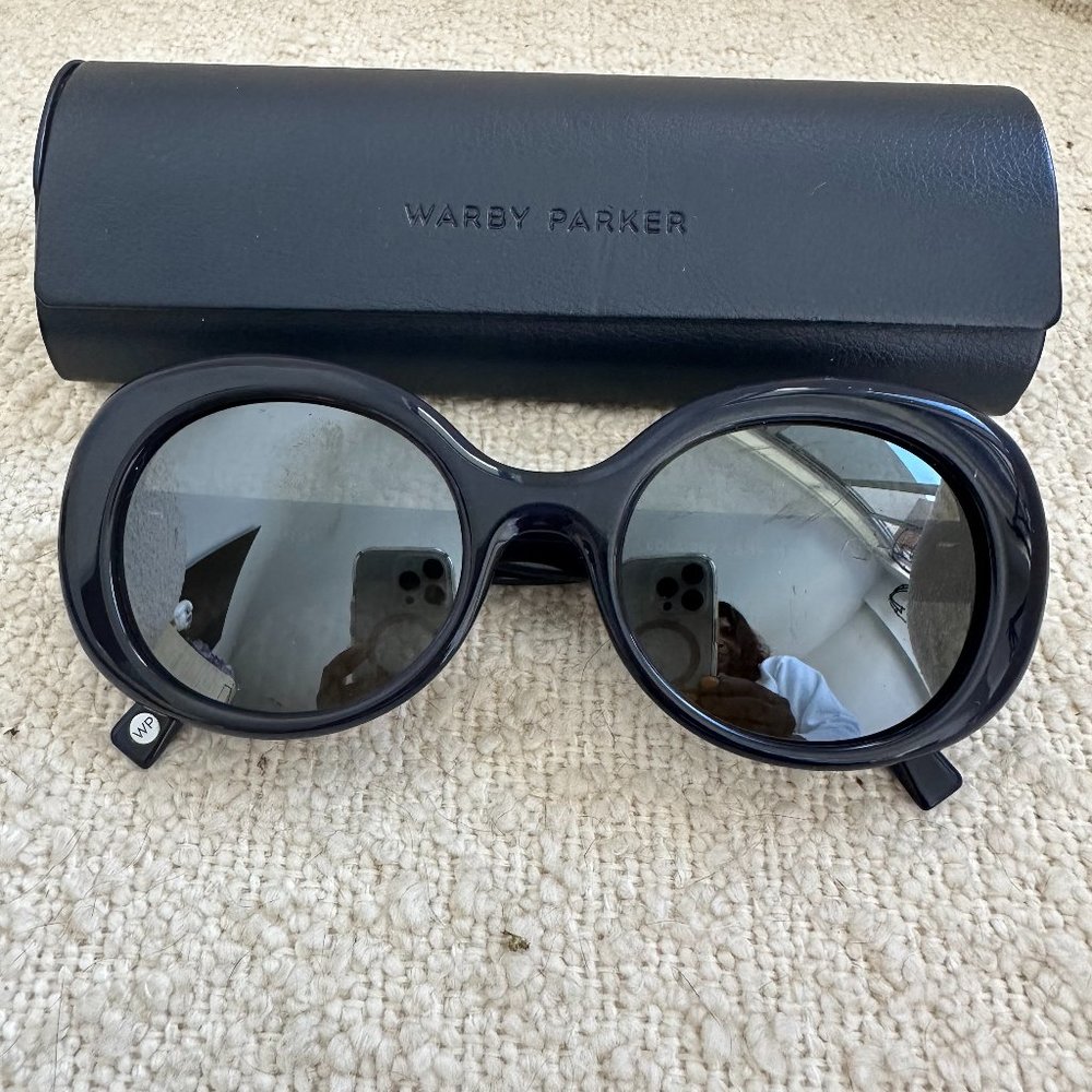 Warby Parker Navy Blue Round Sunglasses Lola